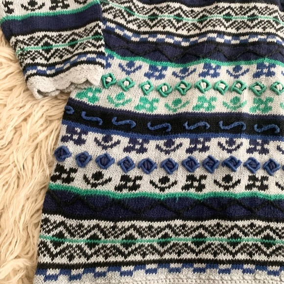 Jimmy Garcia | Vintage Knit Sweater Large Gray Blue Green Oversized - Picture 10 of 16